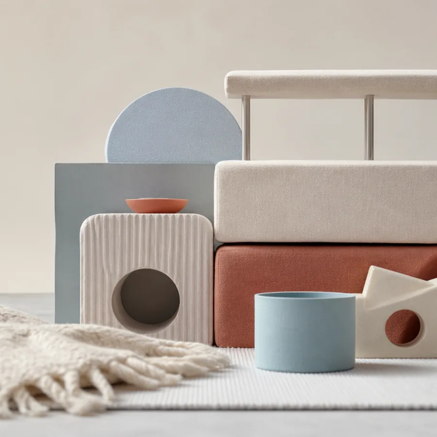 Soft modular domestic forms representing everyday usefulness