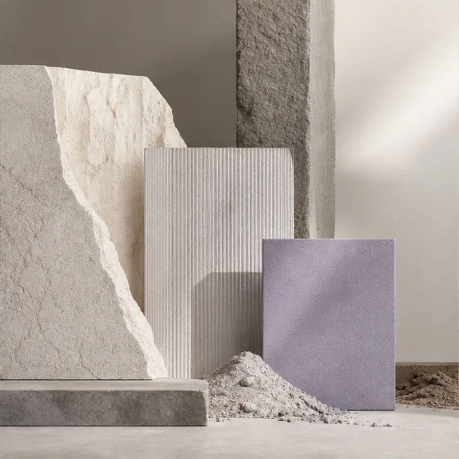 Architectural mineral forms representing industrial legacy and transformation